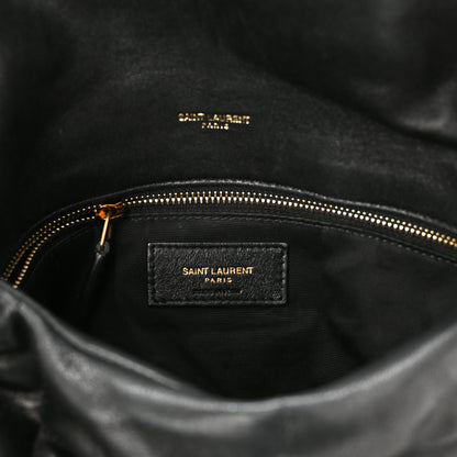 Saint Laurent Lambskin Quilted Medium Loulou Puffer Monogram Chain Satchel Black 6 of 16