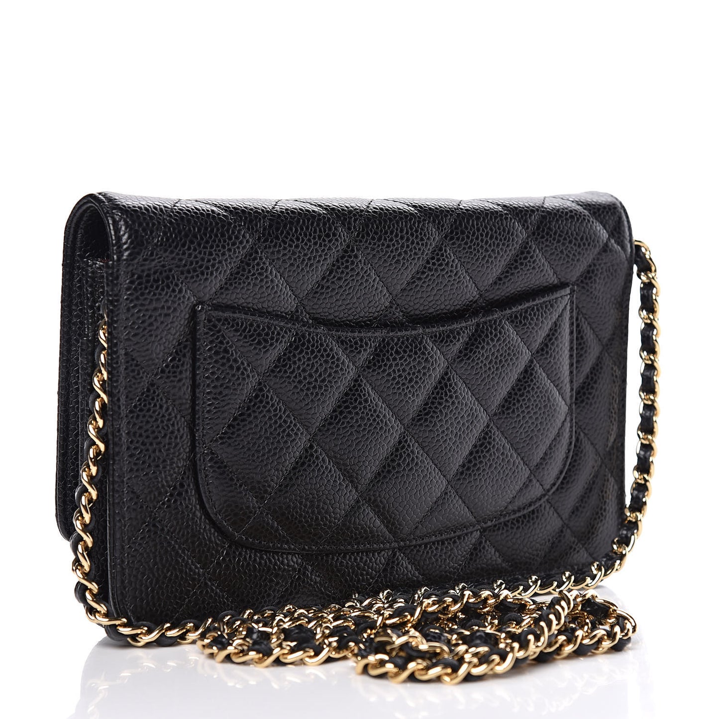 Caviar Quilted Wallet On Chain WOC Black