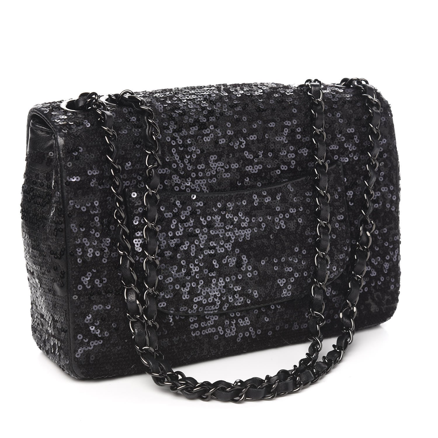 Chanel Sequin Lambskin Medium Moonlight on Water Flap Black 2 of 9
