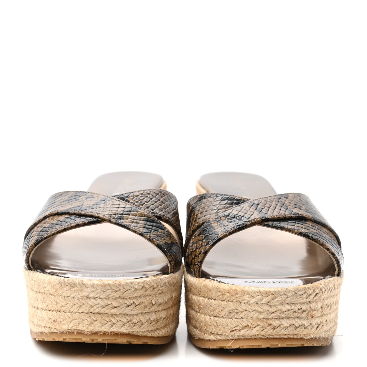 Snakeskin Prima Espadrille Wedge Sandals 38 Brown