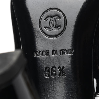Chanel Patent Logo Pumps 36.5 Black 7 of 10