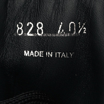 Prada Vitello Lux Nylon Metal Triangle Logo Monolith Pouch Pocket 55mm Tall Combat Boots 40.5 Black 7 of 10