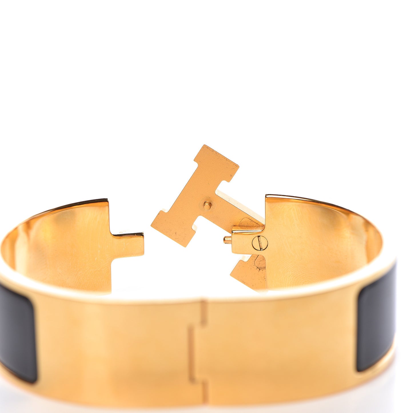 Enamel Wide Clic Clac H Bracelet GM Black