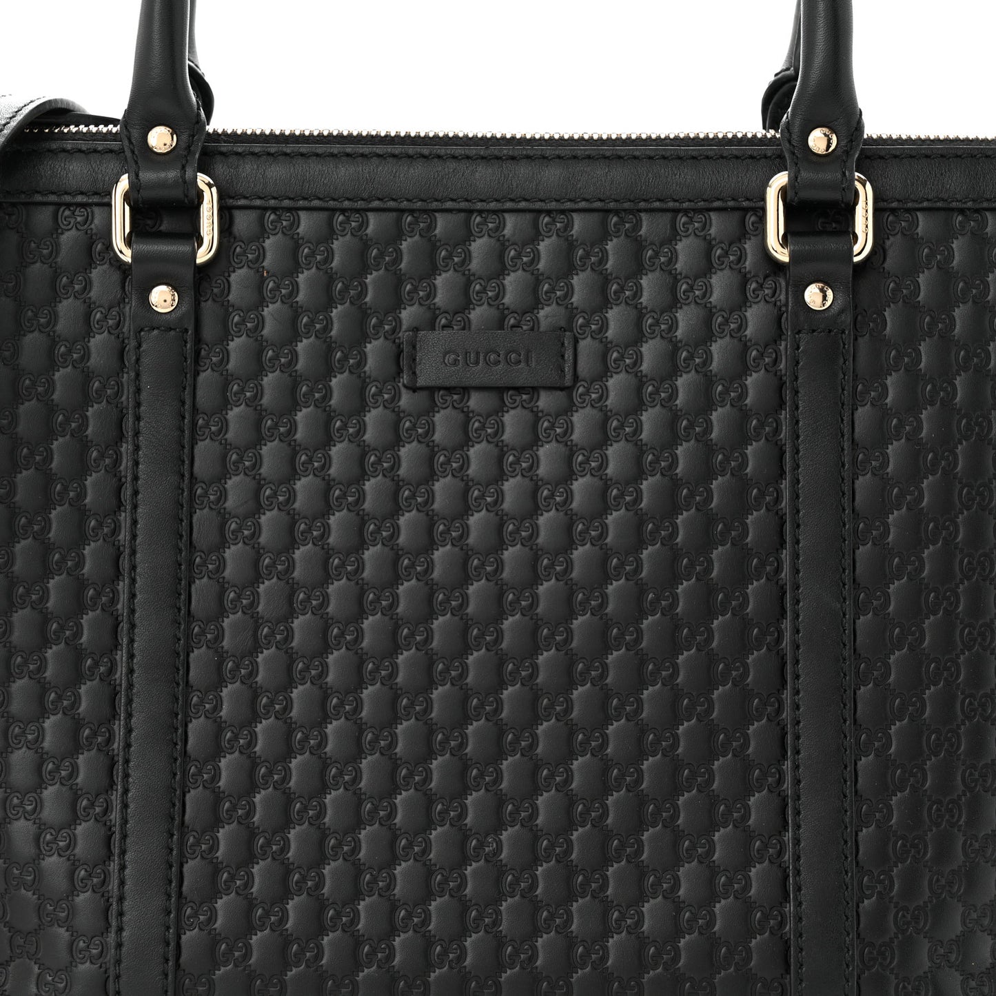 Soft Microguccissima Small Zippered Satchel Black