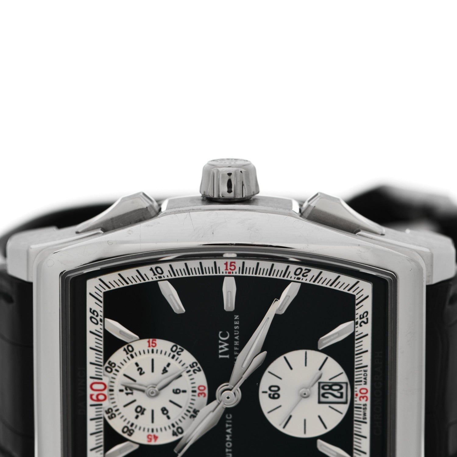 IWC Stainless Steel Alligator 43mm Da Vinci Chronograph Automatic Watch Black IW376403 5 of 5