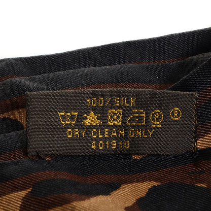 Louis Vuitton Silk Leopard Bandeau Scarf Marron 6 of 6