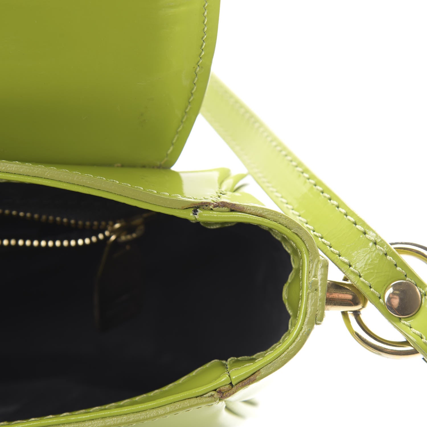 Burberry Patent Small Leigh Crossbody Bag Lemon Green 13 of 19