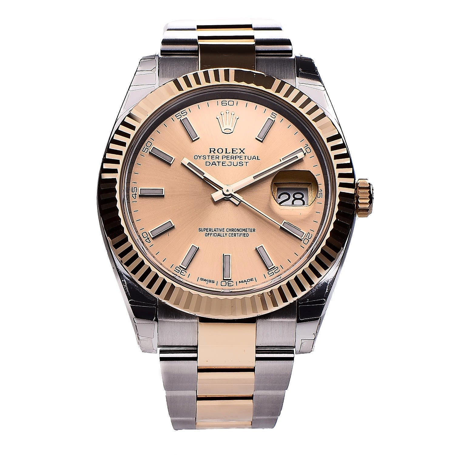 Rolex Stainless Steel 18K Yellow Gold 41mm Oyster Perpetual Datejust Watch Champagne 126333 1 of 10