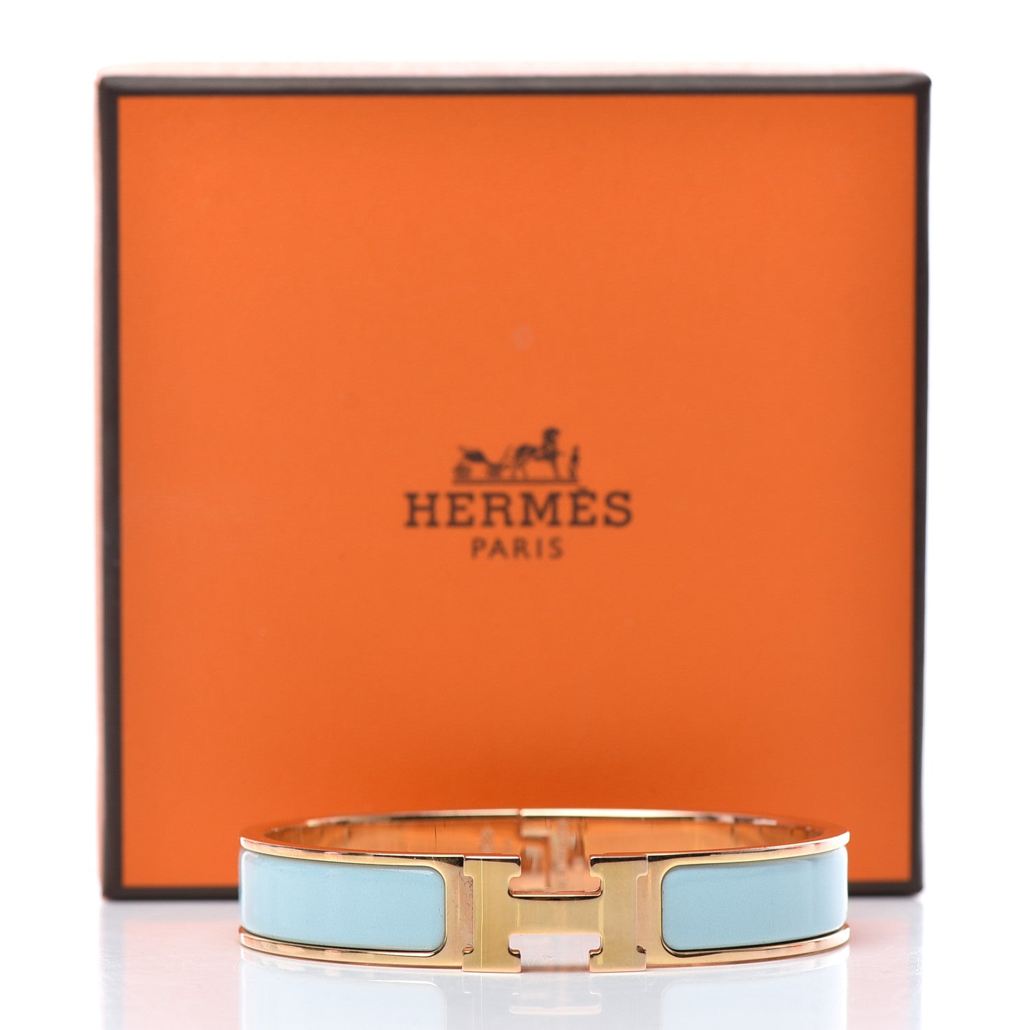Hermes Enamel Narrow Clic Clac H Bracelet GM Bleu Atoll 5 of 5