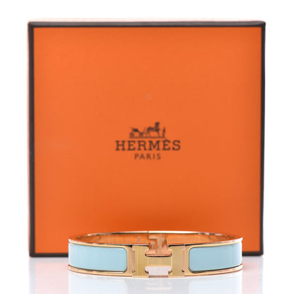 Hermes Enamel Narrow Clic Clac H Bracelet GM Bleu Atoll 5 of 5