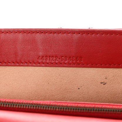 Gucci Calfskin Matelasse Mini GG Marmont Chain Wallet Hibiscus Red 7 of 12