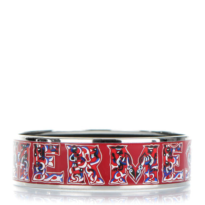 Hermes Enamel Printed Wide Alphabet Russe Bracelet 70 1 of 5