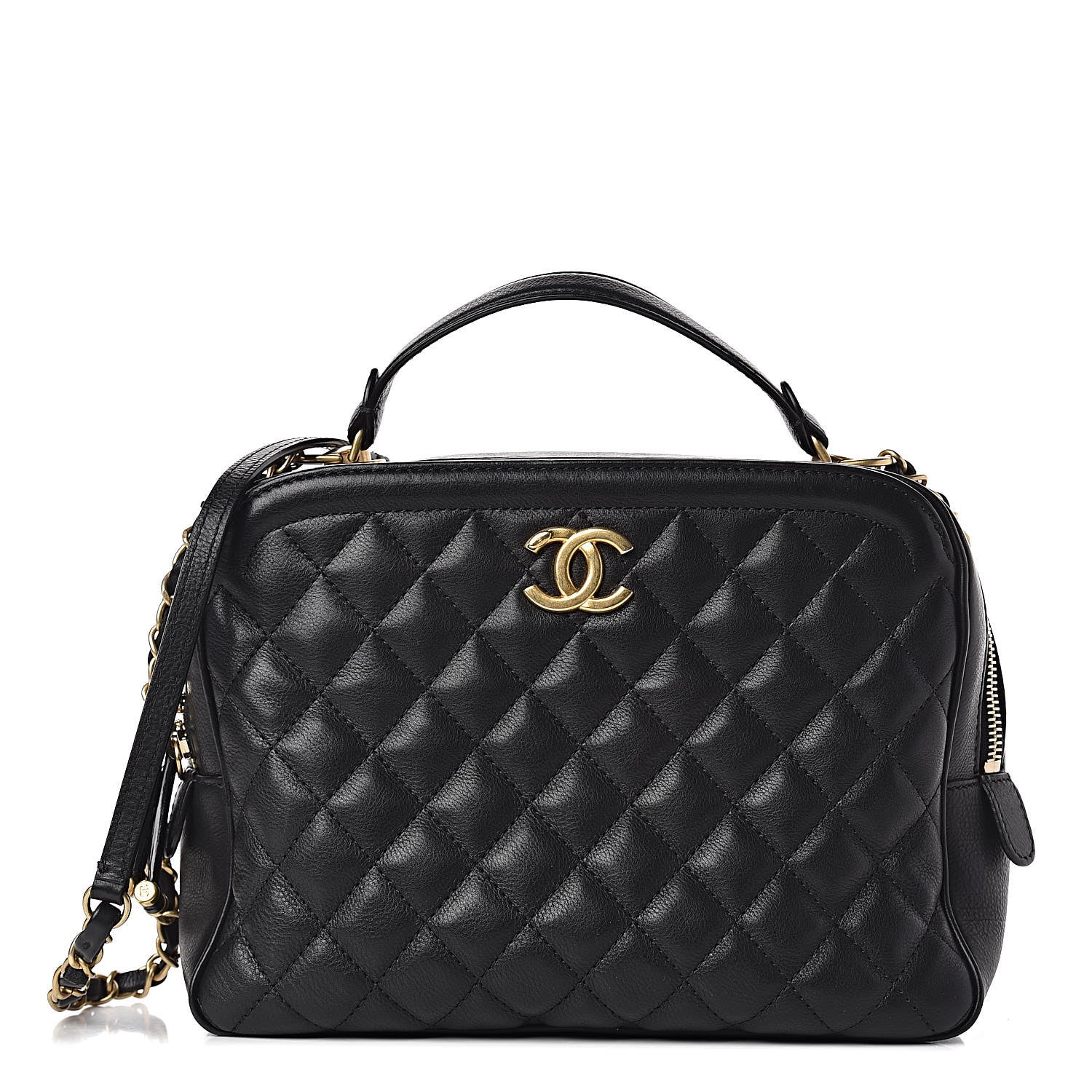 Chanel Calfskin Quilted CC Medium Vanity Case Black 1 of 12