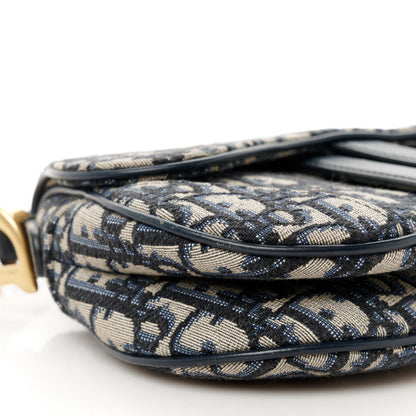 Christian Dior Oblique Mini Saddle Bag Blue 9 of 10