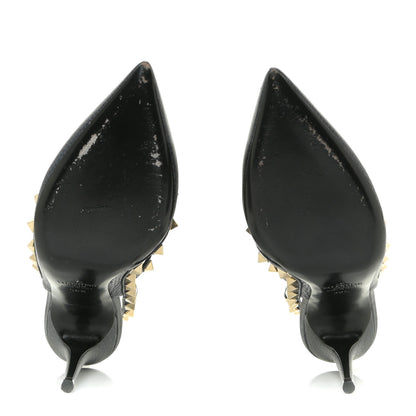 Valentino Garavani Pebbled Calfskin Rockstud Ankle Strap 100mm Pumps 36.5 Deep Denim 6 of 14