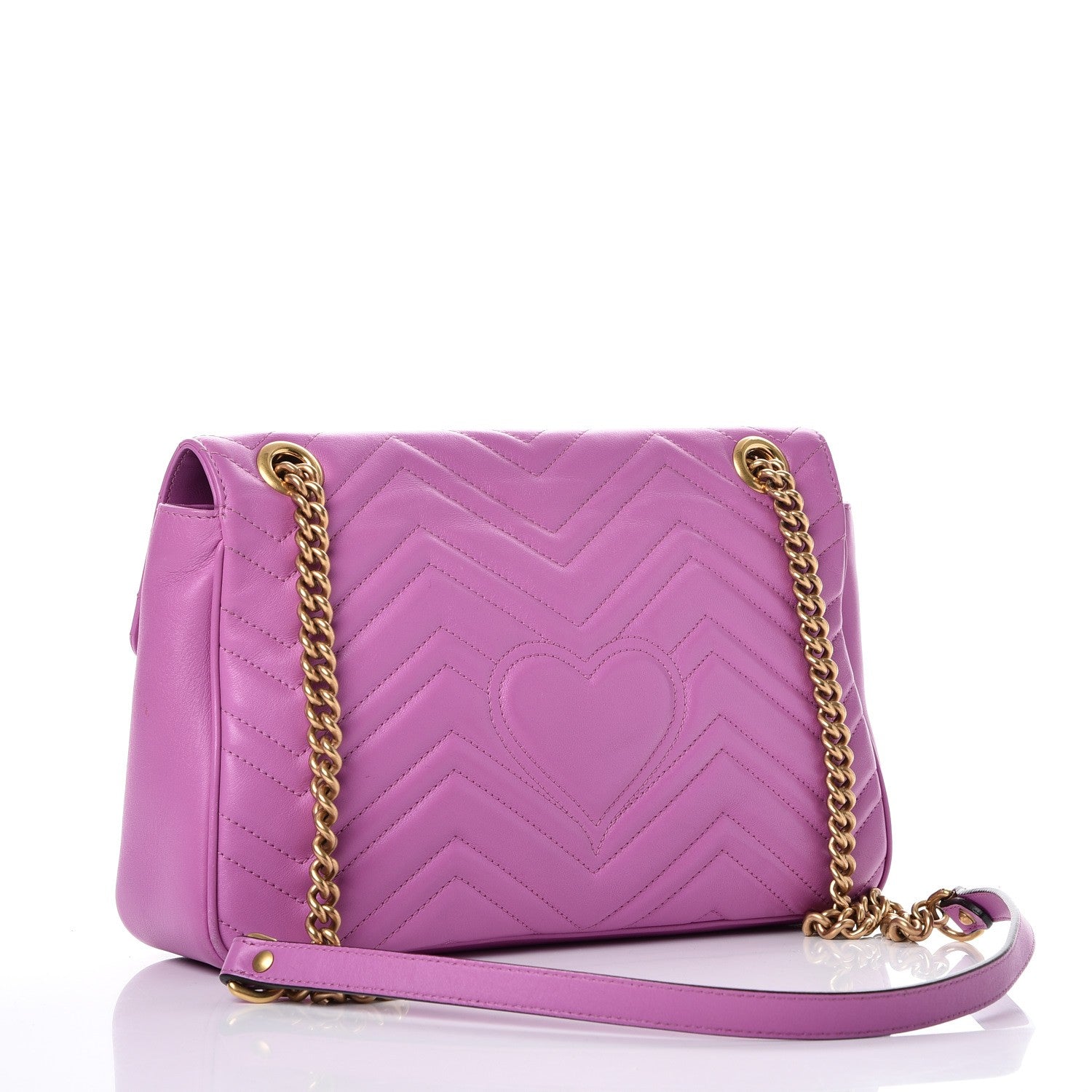 Gucci Calfskin Matelasse Medium GG Marmont Shoulder Bag Candy Mousse 3 of 10