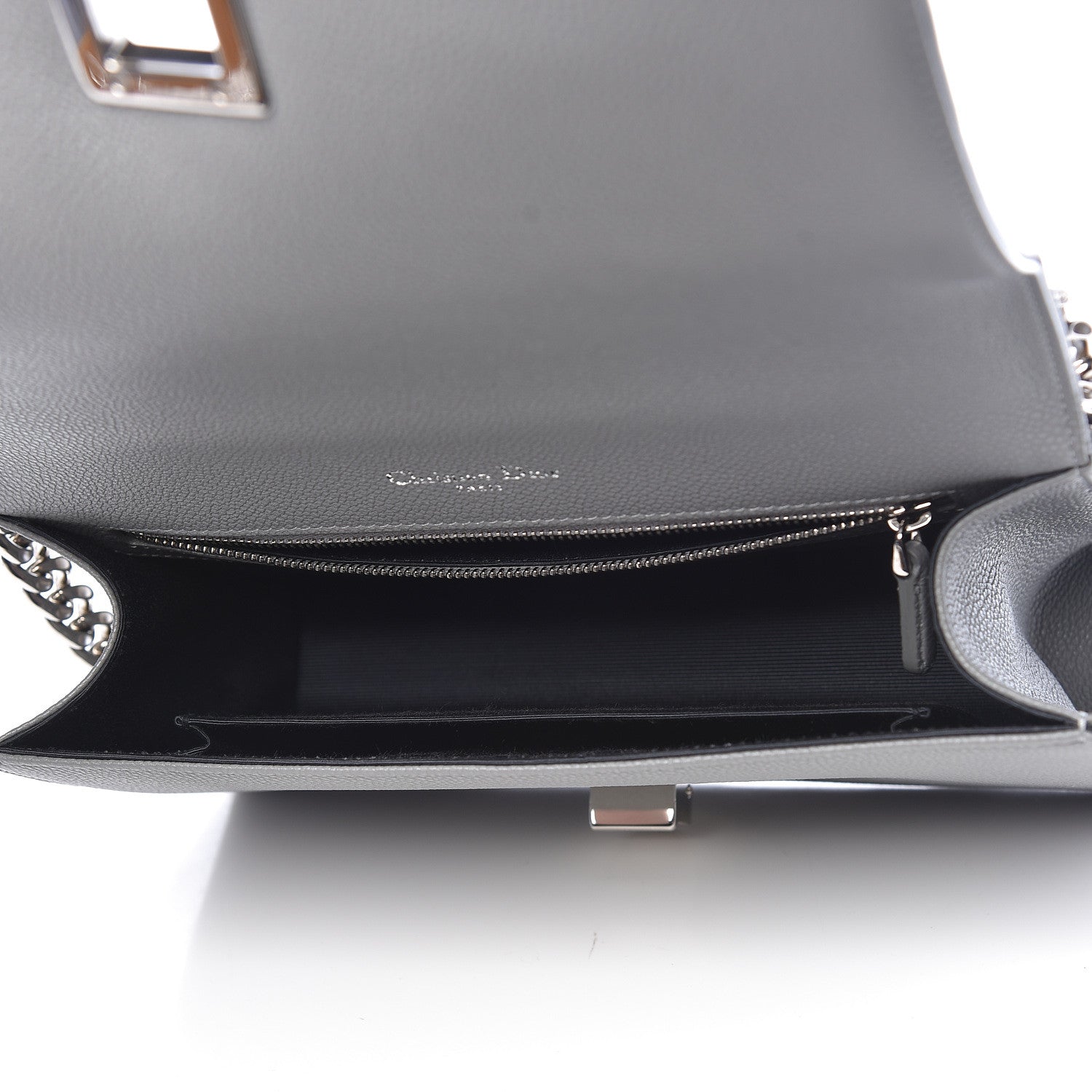 Christian Dior Grained Calfskin Medium Diorama Flap Bag Gris 5 of 11