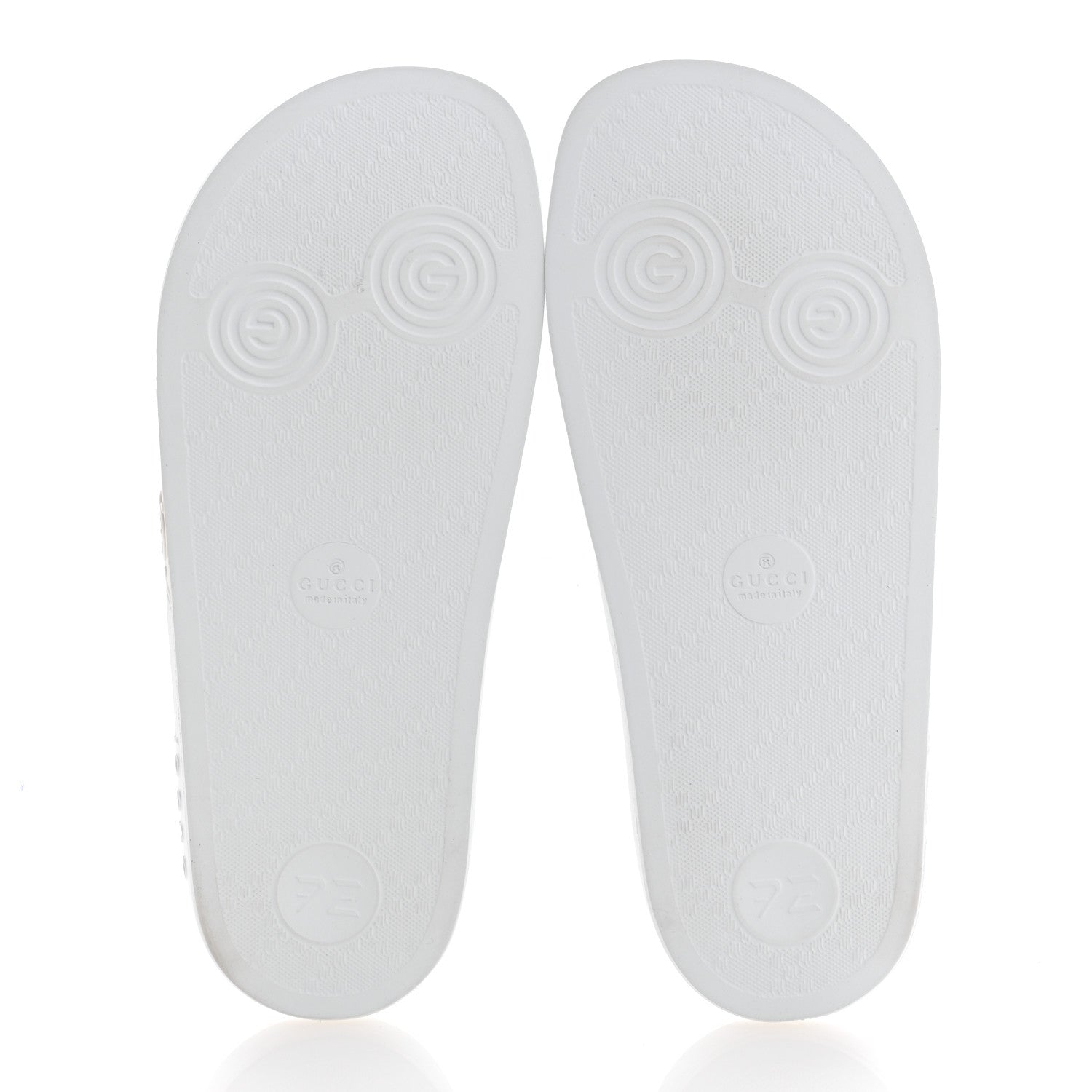 Gucci Rubber GG Monogram Perforated Womens Slide Sandals 38 Great White 6 of 8