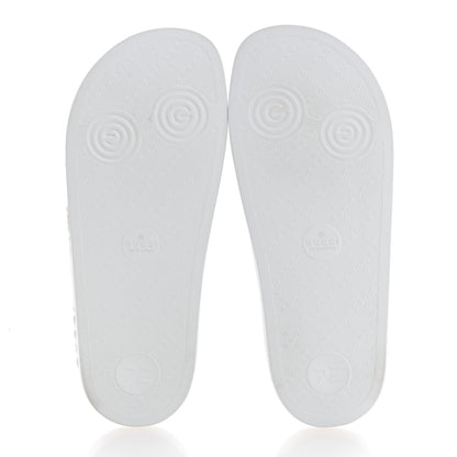 Gucci Rubber GG Monogram Perforated Womens Slide Sandals 38 Great White 6 of 8
