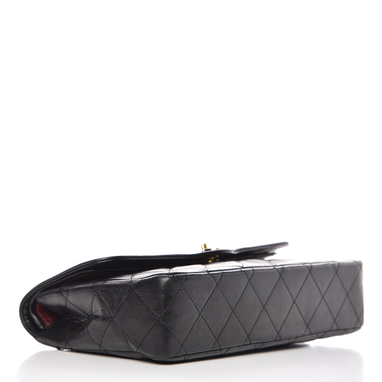 Lambskin Quilted Medium Double Flap Black