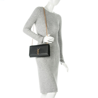 Saint Laurent Grain De Poudre Medium Classic Monogram Kate Satchel Black 2 of 6