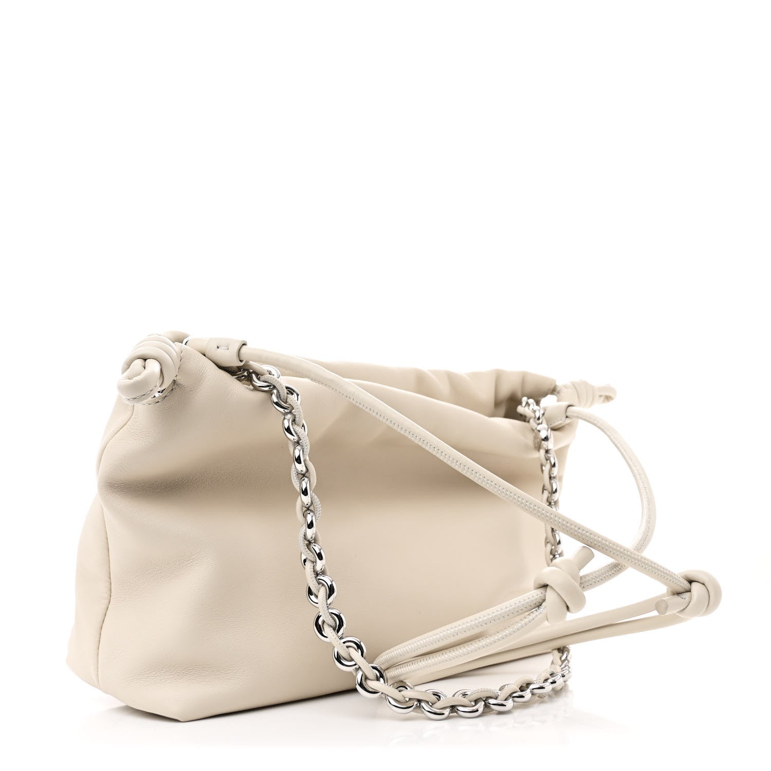 Loewe Mellow Nappa Medium Donut Chain Flamenco Knot Clutch Sea Salt 3 of 10