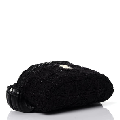 Chanel Tweed Lambskin Quilted Arm Coin Purse Black 3 of 4