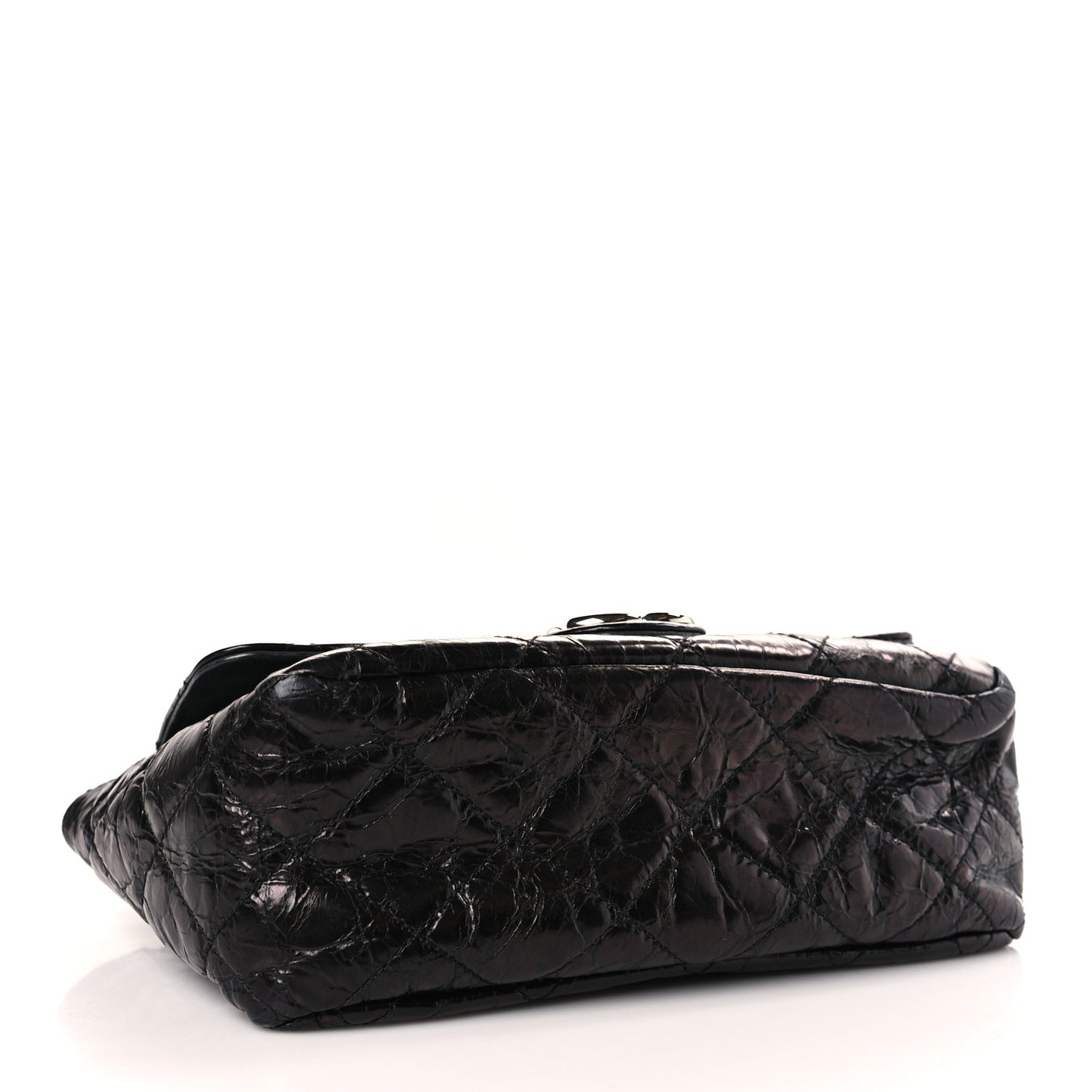 Glazed Calfskin Quilted Tweed Portobello Flap Black Pink