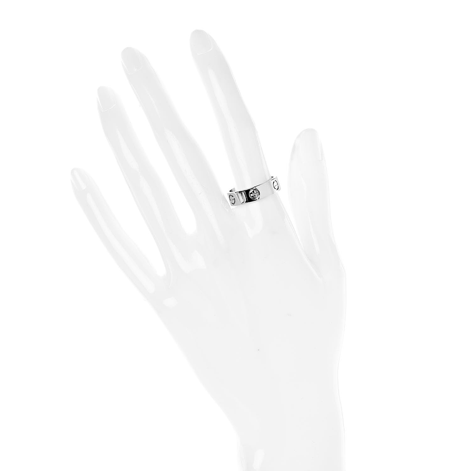 Cartier 18K White Gold 5.5mm LOVE Ring 56 7.5 2 of 4