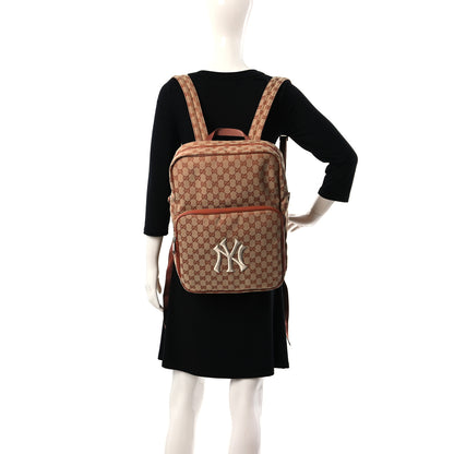 Gucci X MLB GG Monogram NY Yankees Medium Backpack Beige Ruggine Ivory 2 of 8