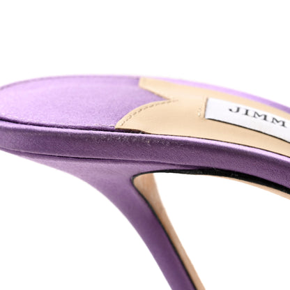 Jimmy Choo Satin PVC Crystal Saeda 100 Sandals 40 Wisteria 10 of 12