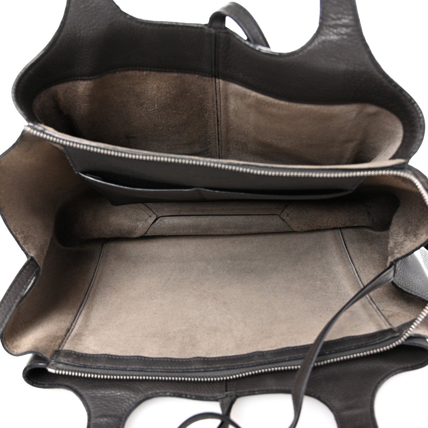 Celine Baby Grained Calfskin Medium Tri-Fold Bag Black 5 of 12