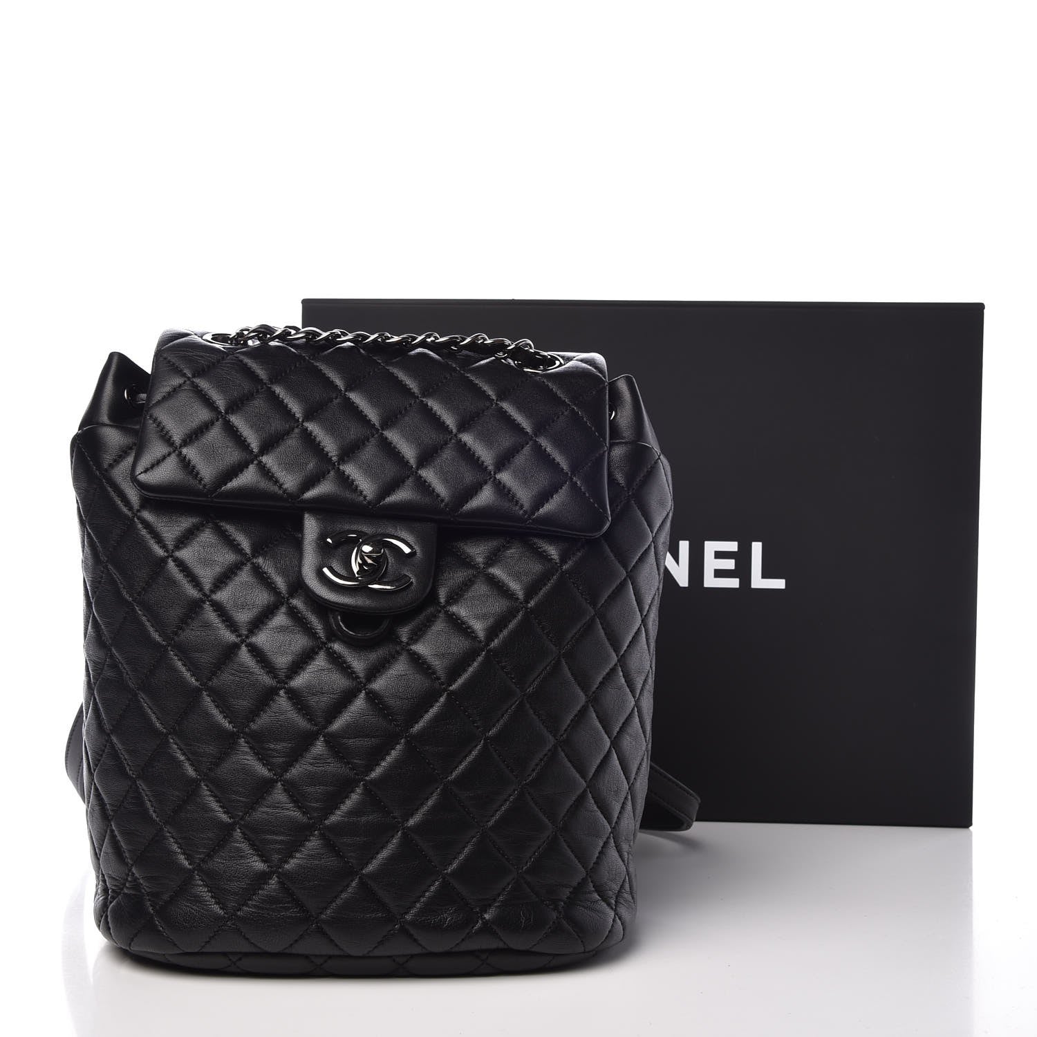 Chanel Lambskin Quilted Small Urban Spirit Backpack Black 8 of 8