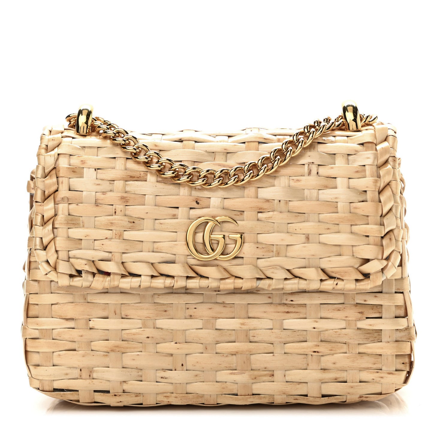 Glazed Wicker Mini Cestino Shoulder Bag Natural