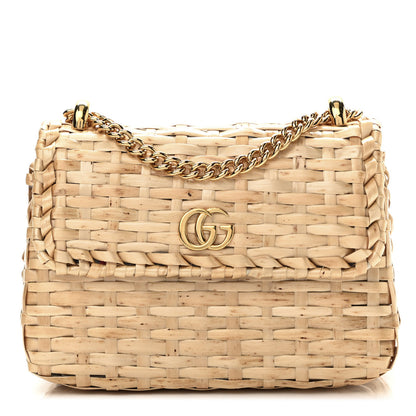 Gucci Glazed Wicker Mini Cestino Shoulder Bag Natural 1 of 11