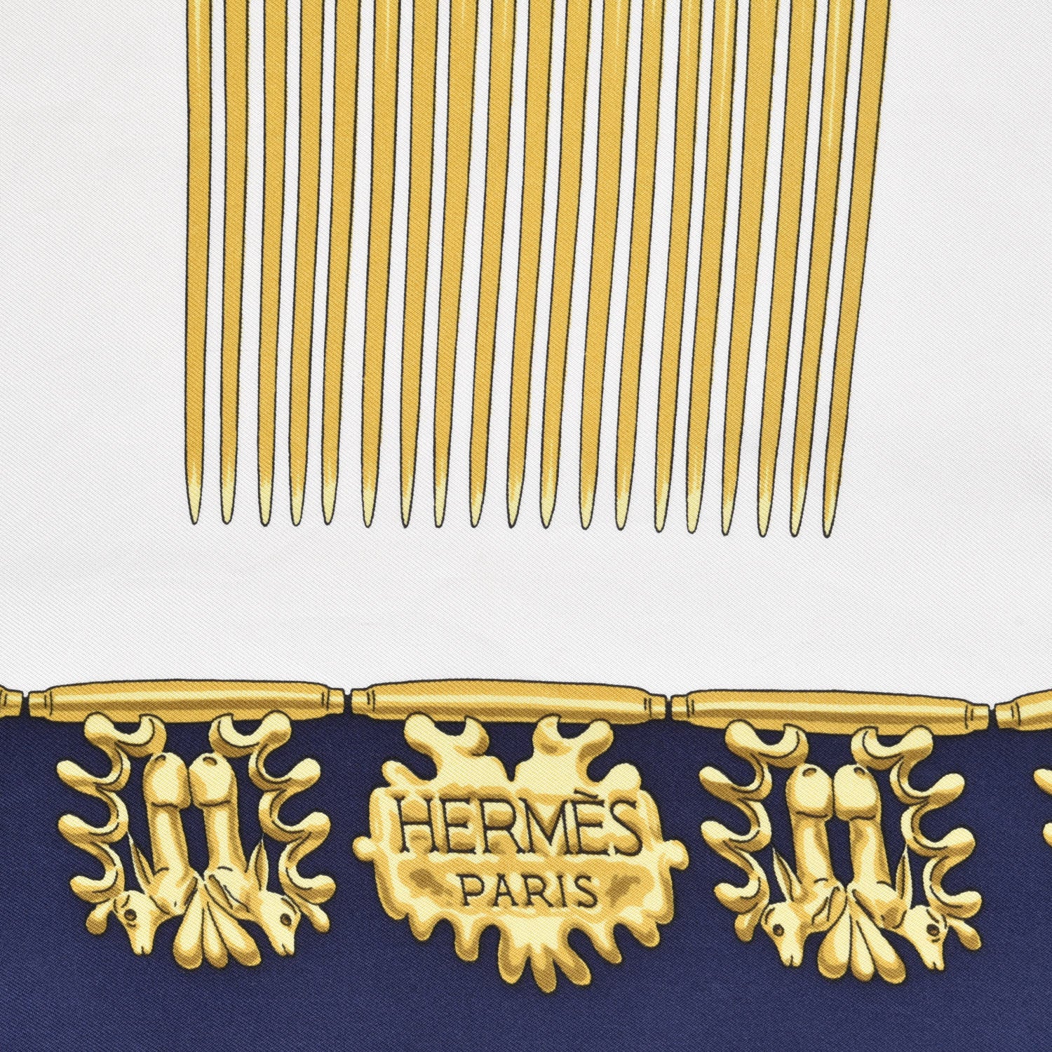 Hermes Silk Mousseline Les Cavaliers D'Or Scarf 90 4 of 4