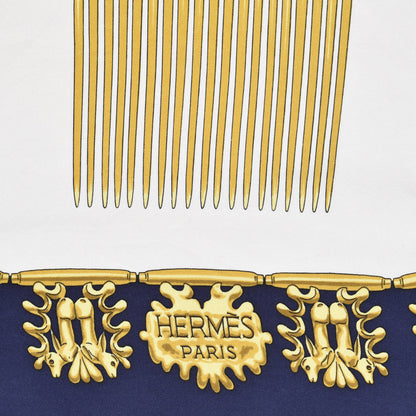 Hermes Silk Mousseline Les Cavaliers D'Or Scarf 90 4 of 4