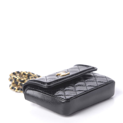 Chanel Shiny Aged Calfskin Quilted Waist Belt Bag Black 4 of 12