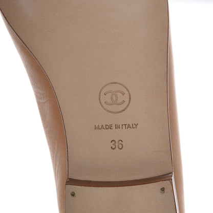 Chanel Lambskin Cap Toe Ballerina Flats 36 Beige Black 6 of 8