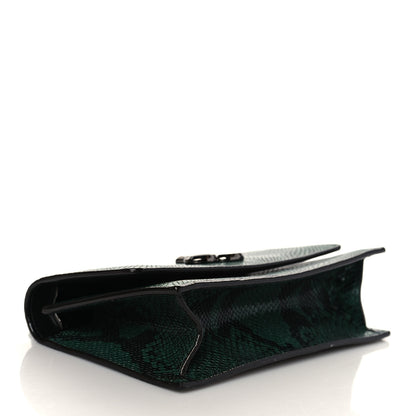 Jimmy Choo Calfskin Snakeskin Embossed Varenne Chain Clutch Dusk 4 of 9