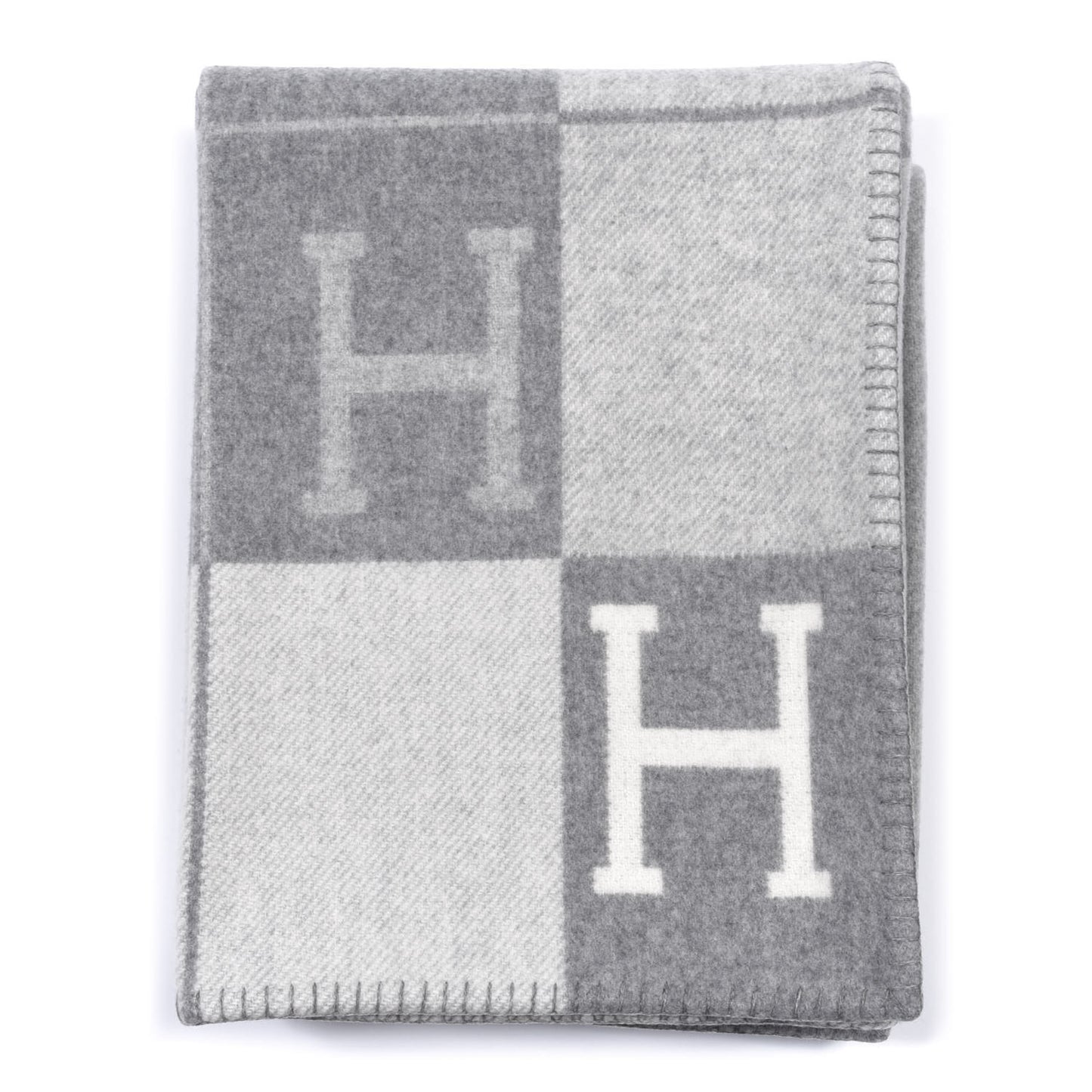 Wool Cashmere Avalon III Blanket Ecru Gris Clair