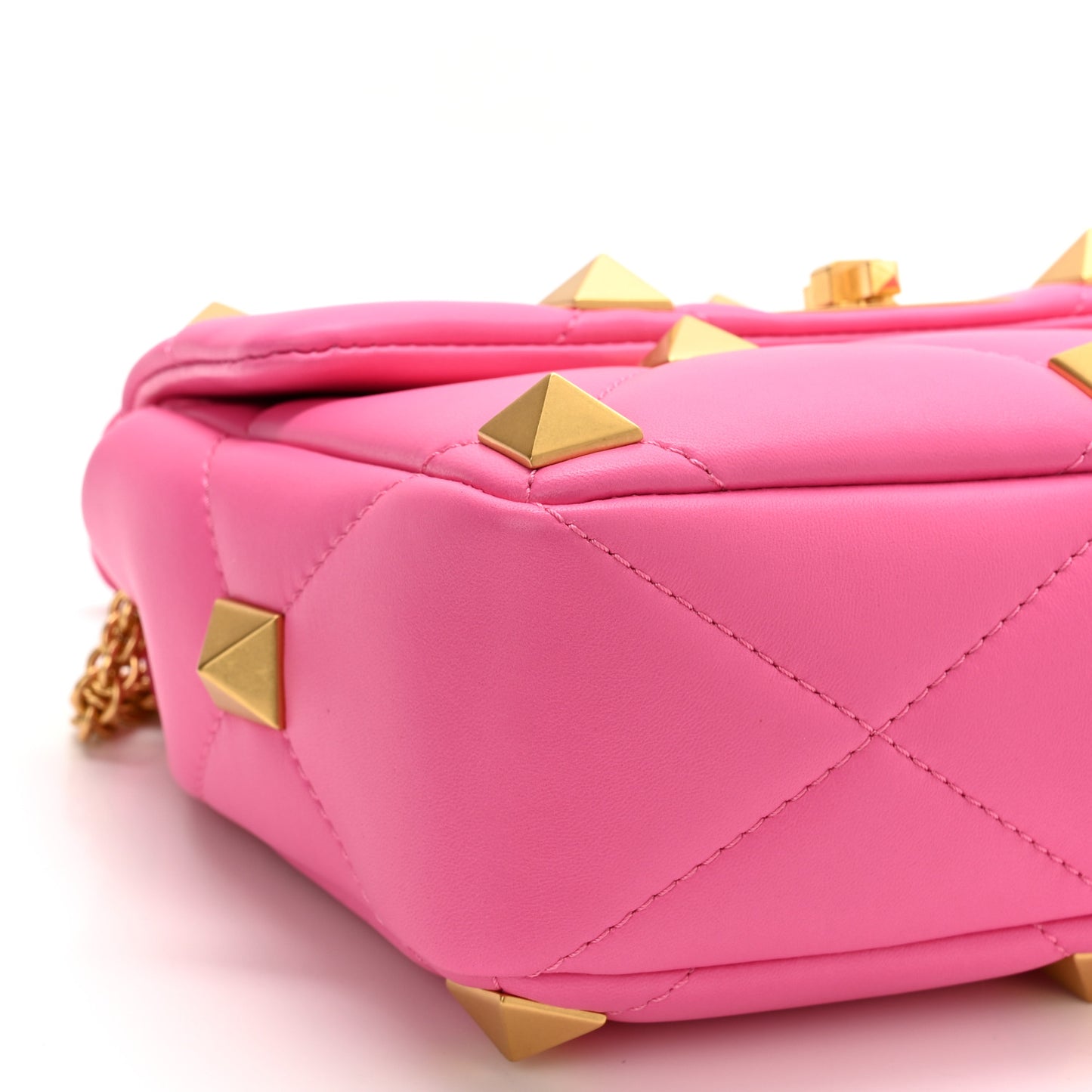 Nappa Medium Roman Stud Shoulder Bag Feminine Pink