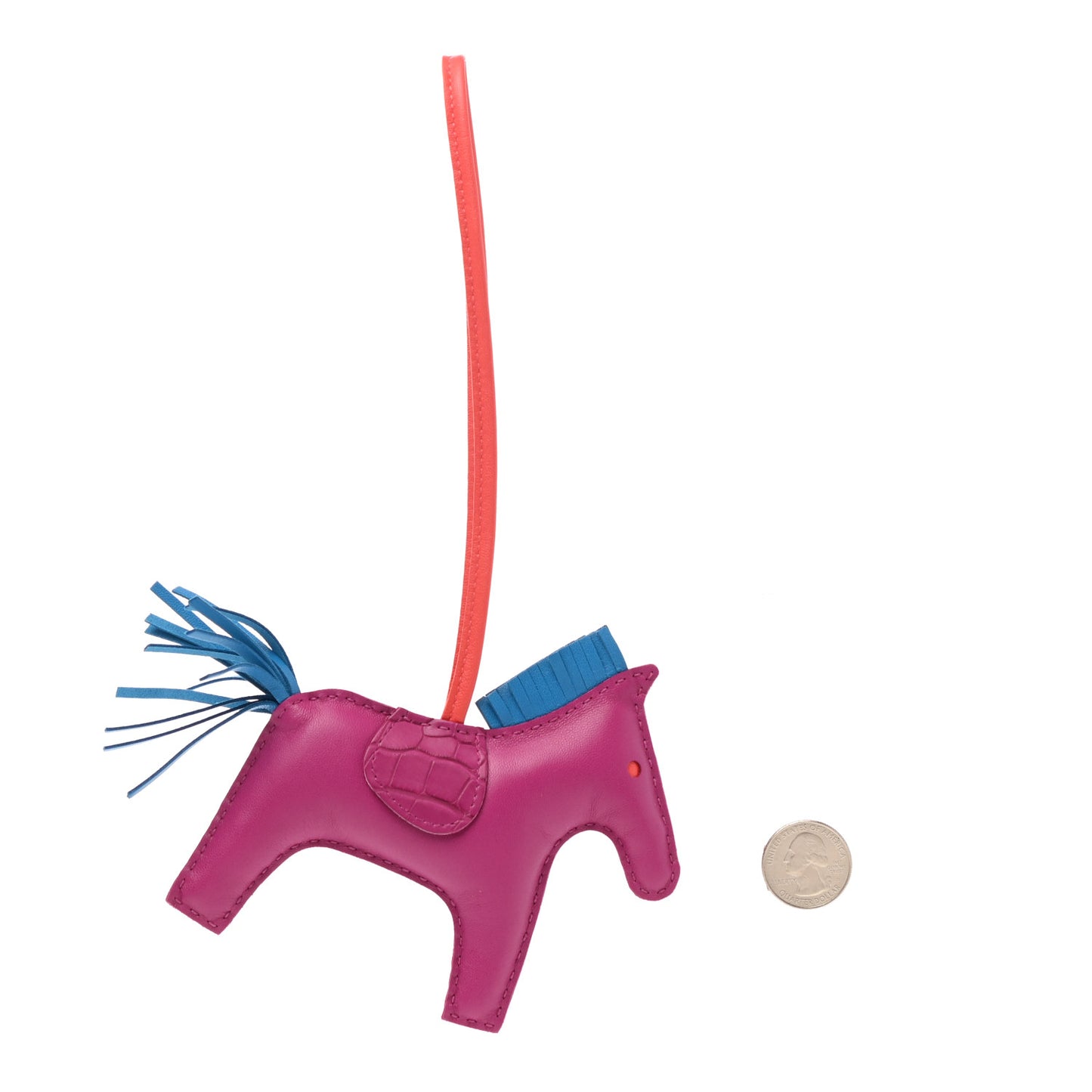 Milo Lambskin Matte Alligator Touch Grigri Rodeo Horse Bag Charm MM Rose Pourpre Blue Zanzibar
