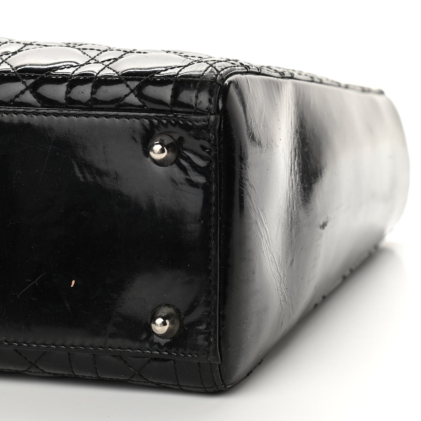 Patent Cannage Large Lady Dior Black