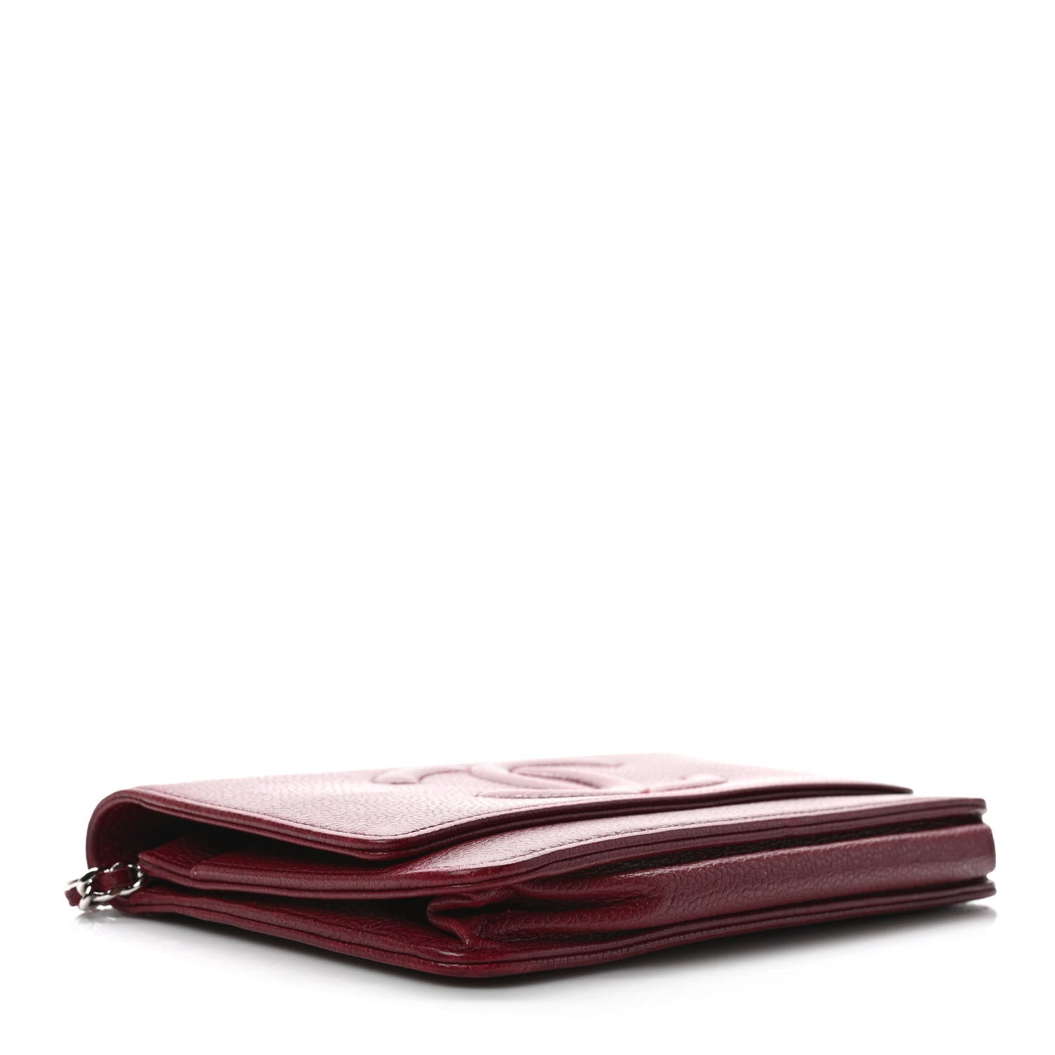 Chanel Caviar Timeless CC Wallet on Chain WOC Dark Red 4 of 10