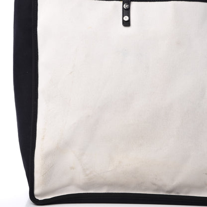 Chanel Canvas Calfskin Large Let's Demonstrate Tote White Black 12 of 18
