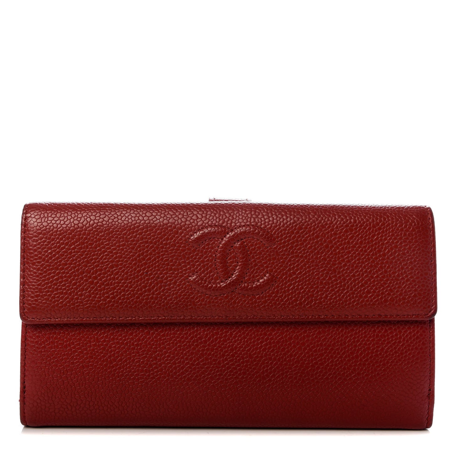 Caviar Timeless CC French Long Wallet Red
