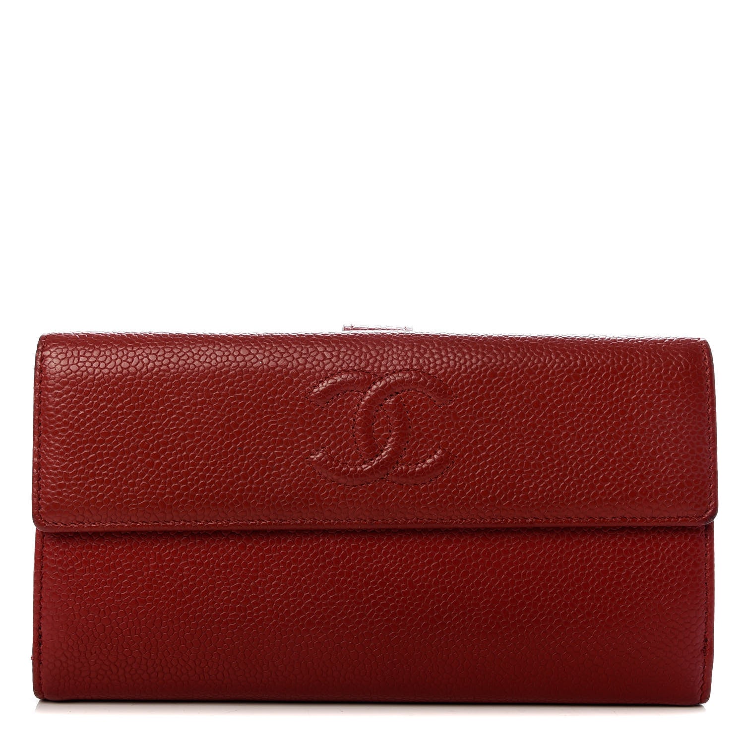 Chanel Caviar Timeless CC French Long Wallet Red 1 of 8