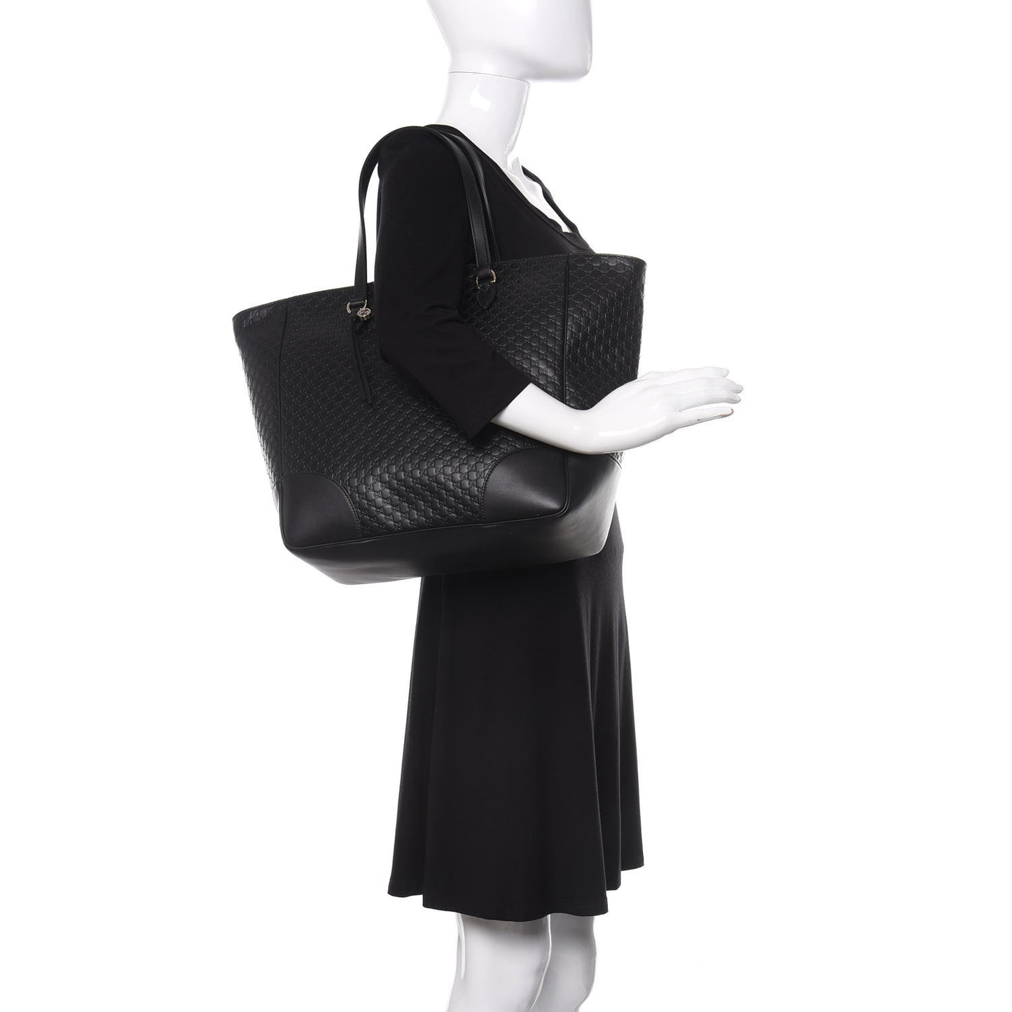 Microguccissima Bree Zippered Tote Black