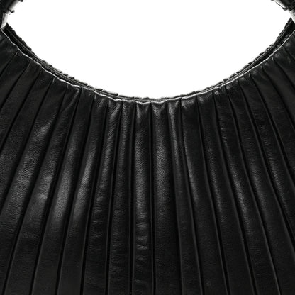 Saint Laurent Pleated Lambskin Horn Small Mombasa Hobo Black 7 of 10